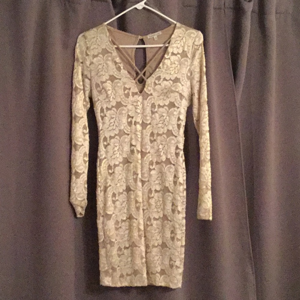 Tan/gold sparkle bodycon dress